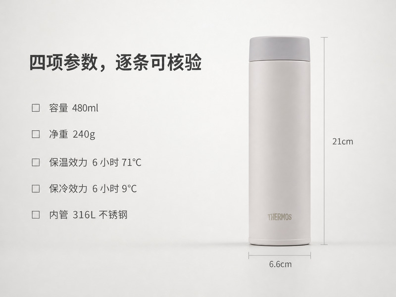 膳魔师保温杯TCOQ-480S保温杯参数