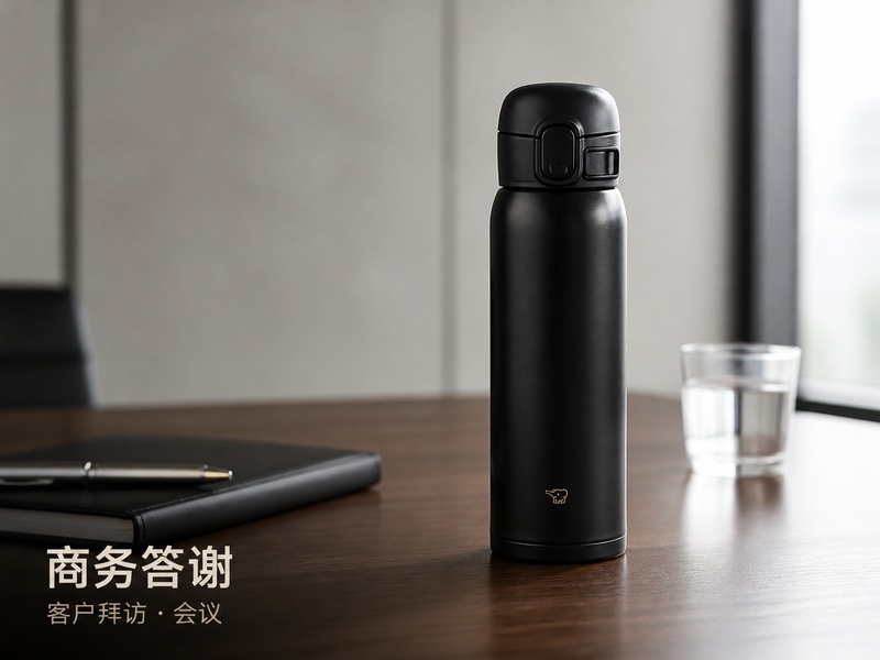 象印保温杯黑色款正面图